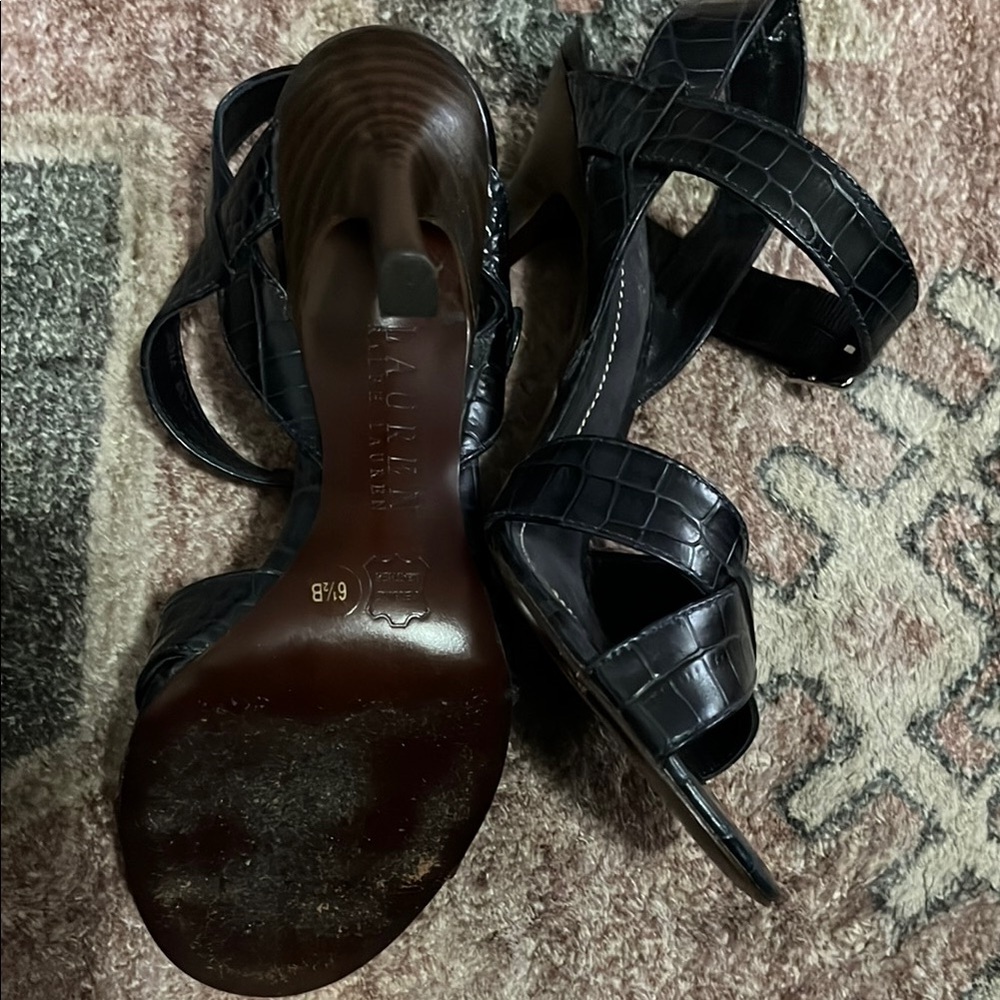 Navy Ralph Lauren Croc-Embossed Women's heels - Picture 4 of 5